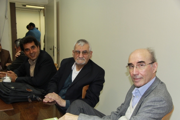 از سمت راست دکتر علی اشرف صادقی، دکتر مصطفی ذاکری و سعید شفیعیون 